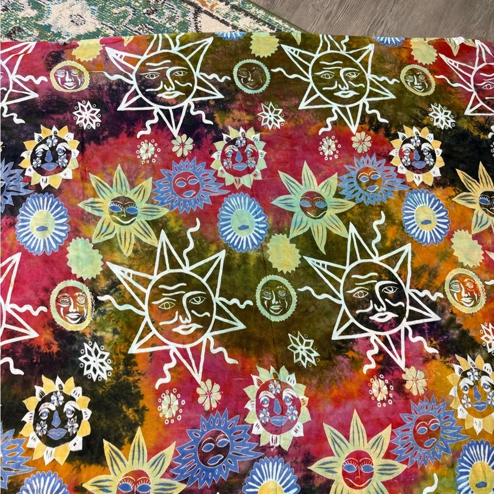 Colorful Sun and Moon Tapestry